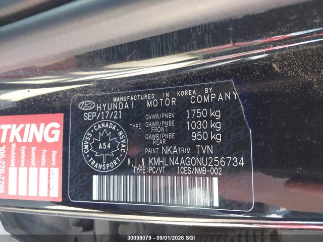 KMHLN4AG0NU256734 Hyundai ELANTRA SEL