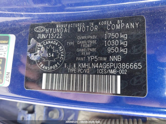 Продаж на аукціоні авто 2023 Hyundai Elantra Sel, vin: KMHLN4AG6PU386665, номер лоту: 30098535