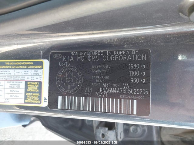 Продажа на аукционе авто 2015 Kia Optima Lx, vin: KNAGM4A75F5625296, номер лота: 30098583