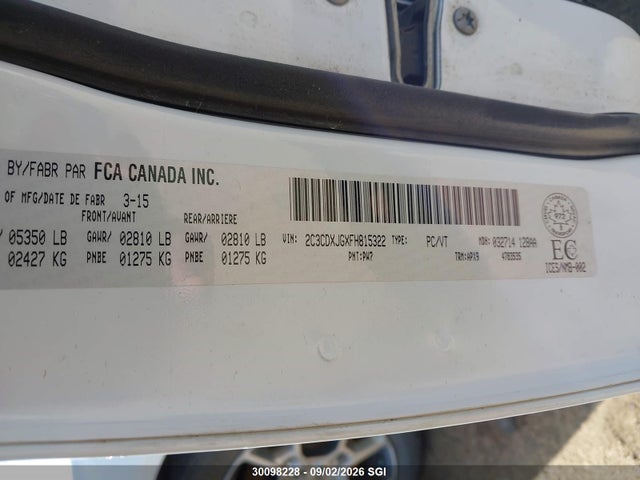 2C3CDXJGXFH815322 Dodge Charger Sxt
