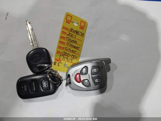 Auction sale of the 2007 Toyota 4runner Sr5/sport, vin: JTEBU14RX70122897, lot number: 30098539