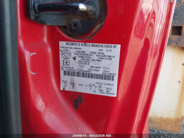 Auction sale of the 2008 Ford F350 Super Duty, vin: 1FDWX37Y28EB99856, lot number: 30098619