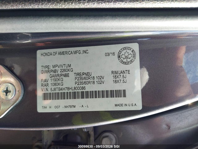 Acura Rdx Advance 2017 5J8TB4H78HL800086 Image 9