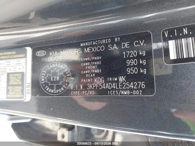 KIA FORTE EX 2020 3KPF54AD4LE254276 Image 9