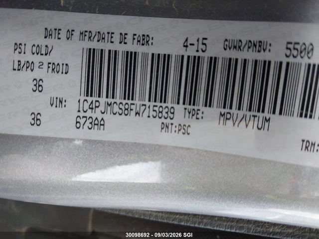 Jeep Cherokee Latitude 2015 1C4PJMCS8FW715839 Image 9