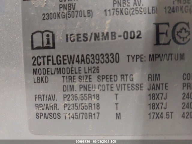 Продажа на аукционе авто 2010 Gmc Terrain Slt, vin: 2CTFLGEW4A6393330, номер лота: 30098726