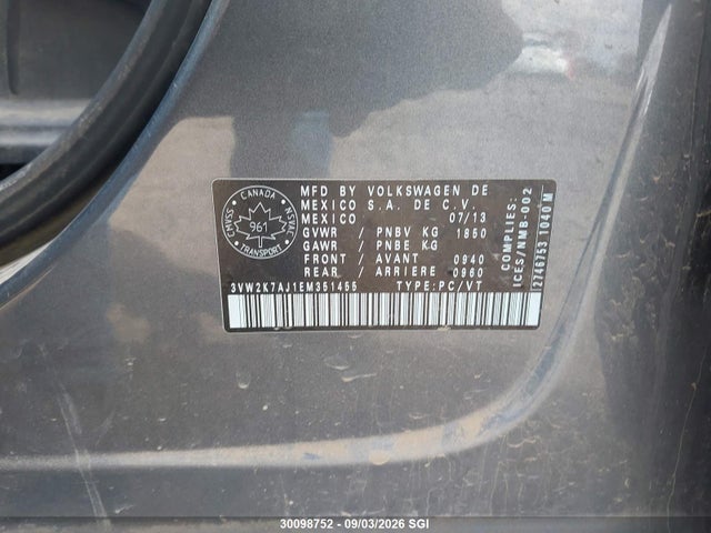 Volkswagen JETTA S 2014 3VW2K7AJ1EM351455 Image 9