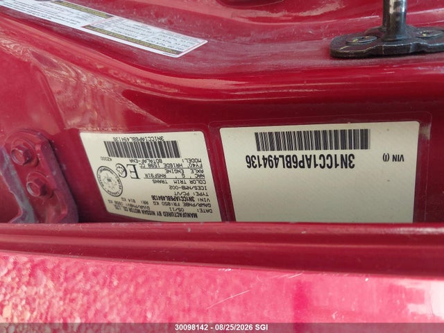 Продаж на аукціоні авто 2011 Nissan Versa S/sl, vin: 3N1CC1AP6BL494136, номер лоту: 30098142