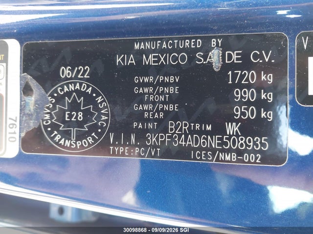 KIA Forte Gt Line 2022 3KPF34AD6NE508935 Image 9