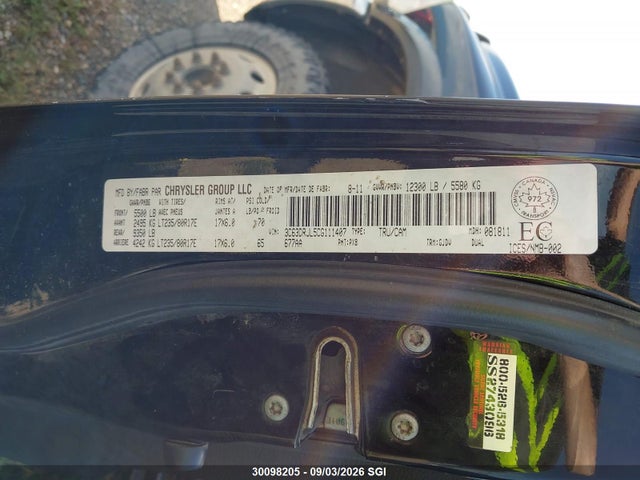 2012 Ram 3500 Laramie მანქანა იყიდება აუქციონზე, vin: 3C63DRJL5CG111407, აუქციონის ნომერი: 30098205