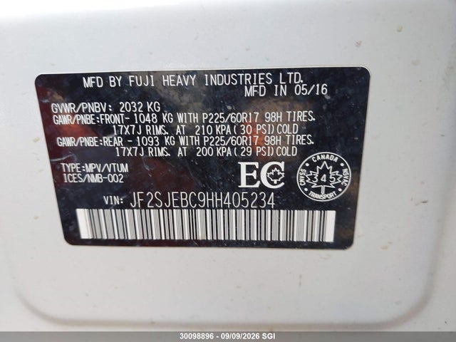 Subaru Forester 2.5i 2017 JF2SJEBC9HH405234 Image 9