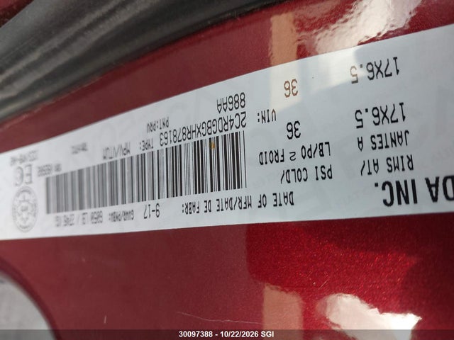 Dodge Grand Caravan Se 2017 2C4RDGBGXHR878163 Image 9