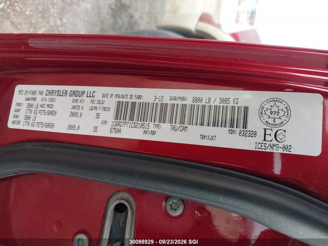 Продаж на аукціоні авто 2012 Dodge Ram 1500 Longhorn, vin: 1C6RD7PT1CS210515, номер лоту: 30098929