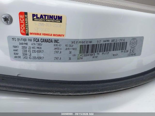 Chrysler Pacifica Touring L 2017 2C4RC1BG8HR788476 Image 9
