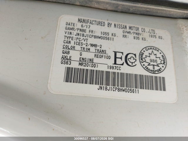 JN1BJ1CP8HW005611 Nissan Rogue Sport S/sv/sl