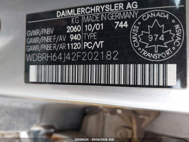 Продаж на аукціоні авто 2002 Mercedes-benz C 320, vin: WDBRH64J42F202182, номер лоту: 30099024