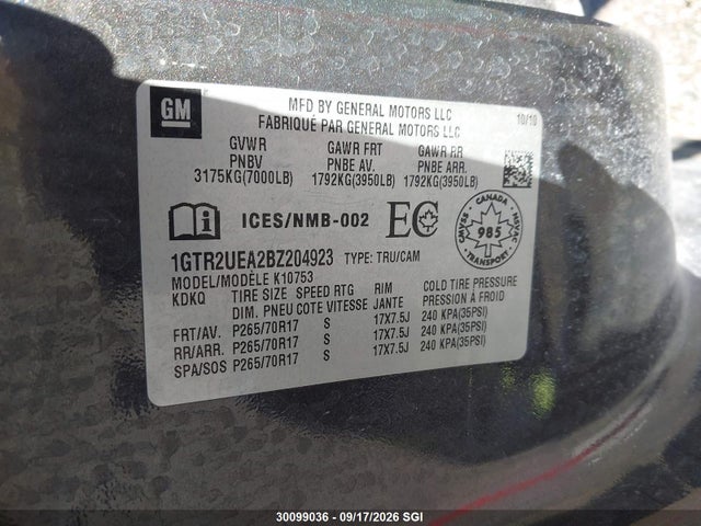 Продаж на аукціоні авто 2011 Gmc Sierra K1500 Sl, vin: 1GTR2UEA2BZ204923, номер лоту: 30099036