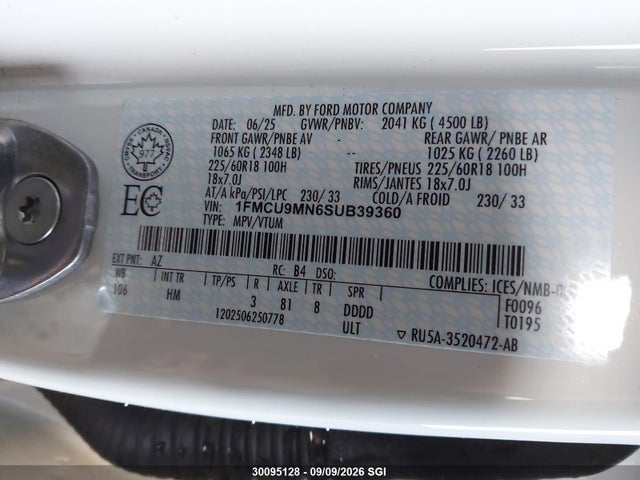 Ford Escape St Line 2025 1FMCU9MN6SUB39360 Image 9
