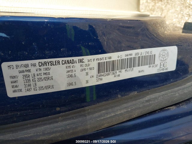 2011 Dodge Grand Caravan Express მანქანა იყიდება აუქციონზე, vin: 2D4RN4DGXBR719629, აუქციონის ნომერი: 30099321