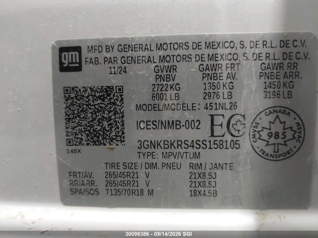 Chevrolet BLAZER RS 2025 3GNKBKRS4SS158105 Image 9