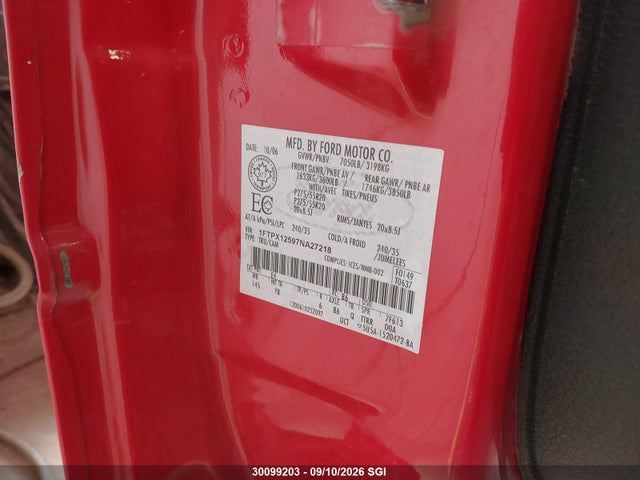 Продажа на аукционе авто 2007 Ford F150, vin: 1FTPX12597NA27218, номер лота: 30099203