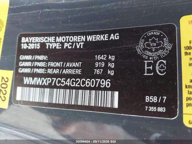 WMWXP7C54G2C60796 Mini COOPER S