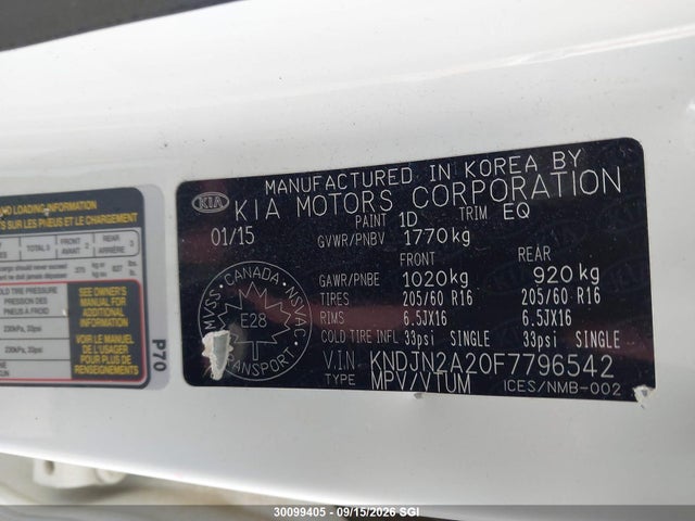 KIA Soul 2015 KNDJN2A20F7796542 Image 9