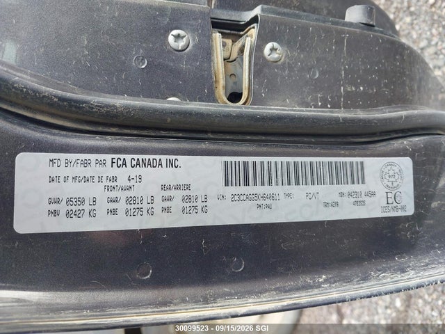 Aukcja sprzedaży 2019 Chrysler 300 S, vin: 2C3CCAGG5KH640611, numer aukcji: 30099523