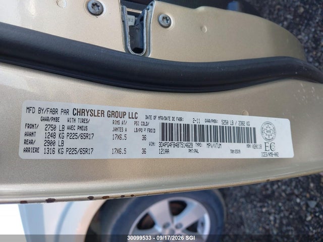 2011 Dodge Journey Express მანქანა იყიდება აუქციონზე, vin: 3D4PG4FB4BT514629, აუქციონის ნომერი: 30099533
