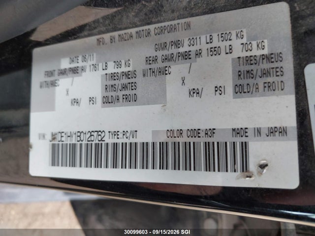 Продажа на аукционе авто 2011 Mazda Mazda2, vin: JM1DE1HY1B0126762, номер лота: 30099603