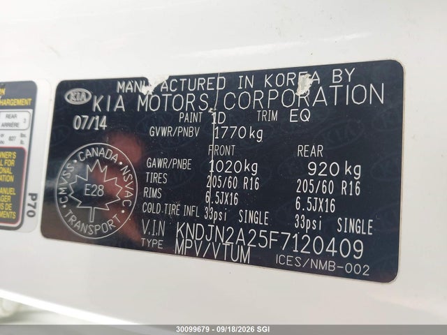 KNDJN2A25F7120409 KIA Soul