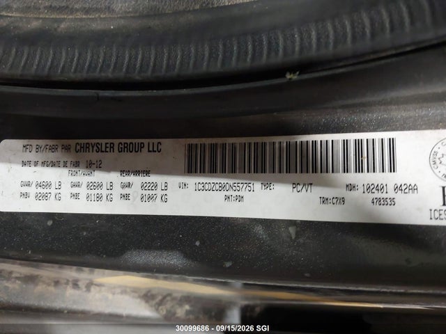 Продаж на аукціоні авто 2013 Dodge Avenger Sxt, vin: 1C3CDZCB0DN557751, номер лоту: 30099686