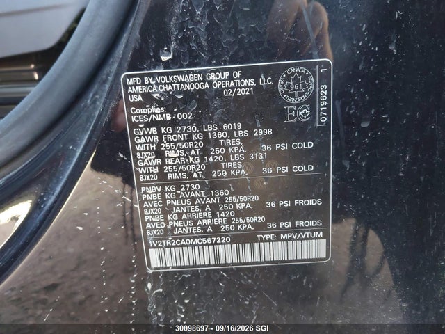 Volkswagen Atlas Sel Premium 2021 1V2TR2CA0MC567220 Image 9