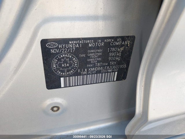 Aukcja sprzedaży 2018 Hyundai Elantra Sel/value/limited, vin: KMHD84LF8JU601955, numer aukcji: 30099441