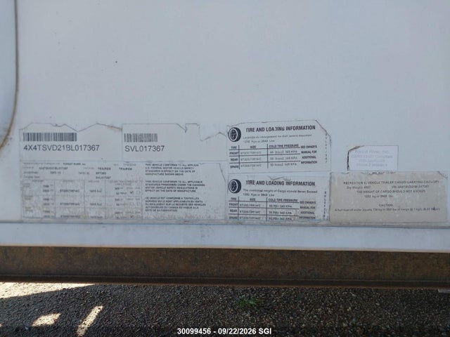 Aukcja sprzedaży 2011 Forest River Inc. Trailer - -, vin: 4X4TSVD21BL017367, numer aukcji: 30099456