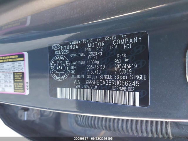 2024 Hyundai Kona Limited მანქანა იყიდება აუქციონზე, vin: KM8HECA36RU066245, აუქციონის ნომერი: 30099897