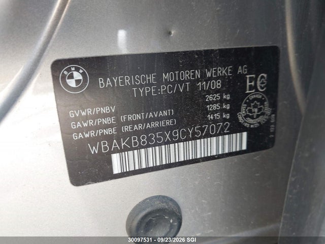 30097531 :رقم المزاد ، WBAKB835X9CY57072 vin ، 2009 Bmw 750 Li مزاد بيع