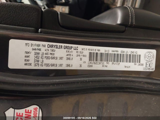 Aukcja sprzedaży 2014 Jeep Grand Cherokee Limited, vin: 1C4RJFBG2EC307161, numer aukcji: 30099195