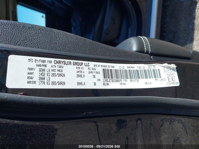 Aukcja sprzedaży 2013 Dodge Durango Citadel, vin: 1C4SDJET8DC608875, numer aukcji: 30100058
