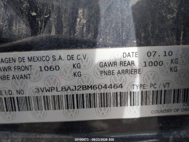 Aukcja sprzedaży 2011 Volkswagen Golf Sportwagen Tdi S/tdi Se/tdi Sel, vin: 3VWPL8AJ2BM604464, numer aukcji: 30100073