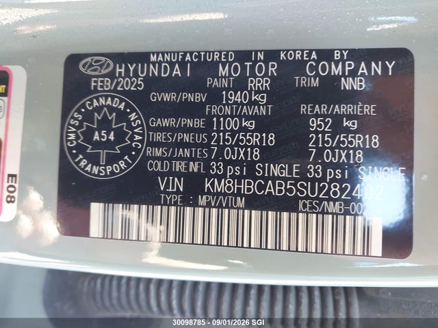 Hyundai Kona Sel 2025 KM8HBCAB5SU282402 Image 9