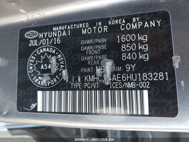 Aukcja sprzedaży 2017 Hyundai Accent Se, vin: KMHCT4AE6HU183281, numer aukcji: 30099911