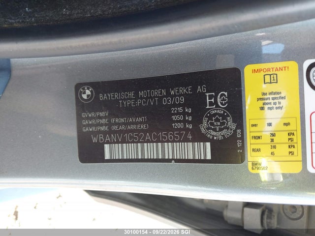 Продажа на аукционе авто 2010 Bmw 528 Xi, vin: WBANV1C52AC156574, номер лота: 30100154