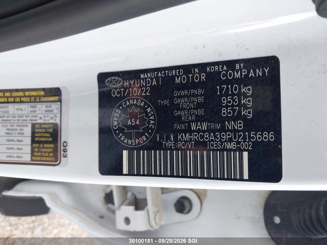 Продажа на аукционе авто 2023 Hyundai Venue Sel/limited, vin: KMHRC8A39PU215686, номер лота: 30100181