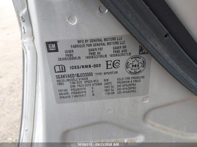 Продажа на аукционе авто 2011 Buick Enclave Cx, vin: 5GAKVAED1BJ233380, номер лота: 30100210