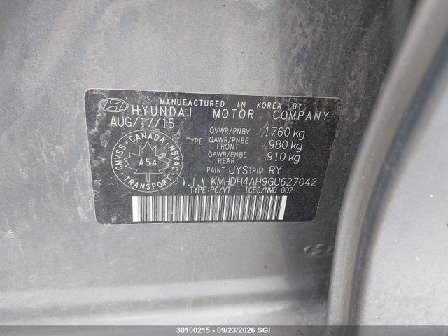 Продажа на аукционе авто 2016 Hyundai Elantra Se/sport/limited, vin: KMHDH4AH9GU627042, номер лота: 30100215