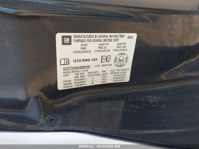 2006 Saturn Vue მანქანა იყიდება აუქციონზე, vin: 5GZCZ53466S808105, აუქციონის ნომერი: 30098143