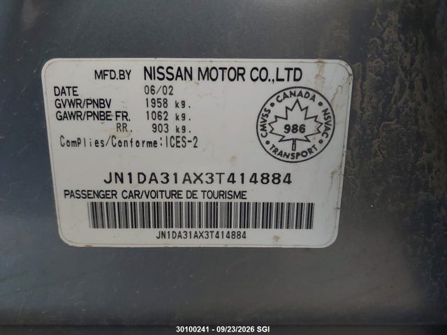 Aukcja sprzedaży 2003 Nissan Maxima Gle/se, vin: JN1DA31AX3T414884, numer aukcji: 30100241