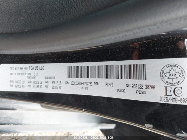 Aukcja sprzedaży 2015 Chrysler 200 Lx, vin: 1C3CCCFB3FN717703, numer aukcji: 30100338