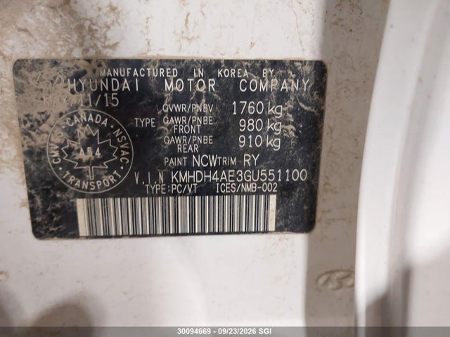 Продаж на аукціоні авто 2016 Hyundai Elantra Se/sport/limited, vin: KMHDH4AE3GU551100, номер лоту: 30094669